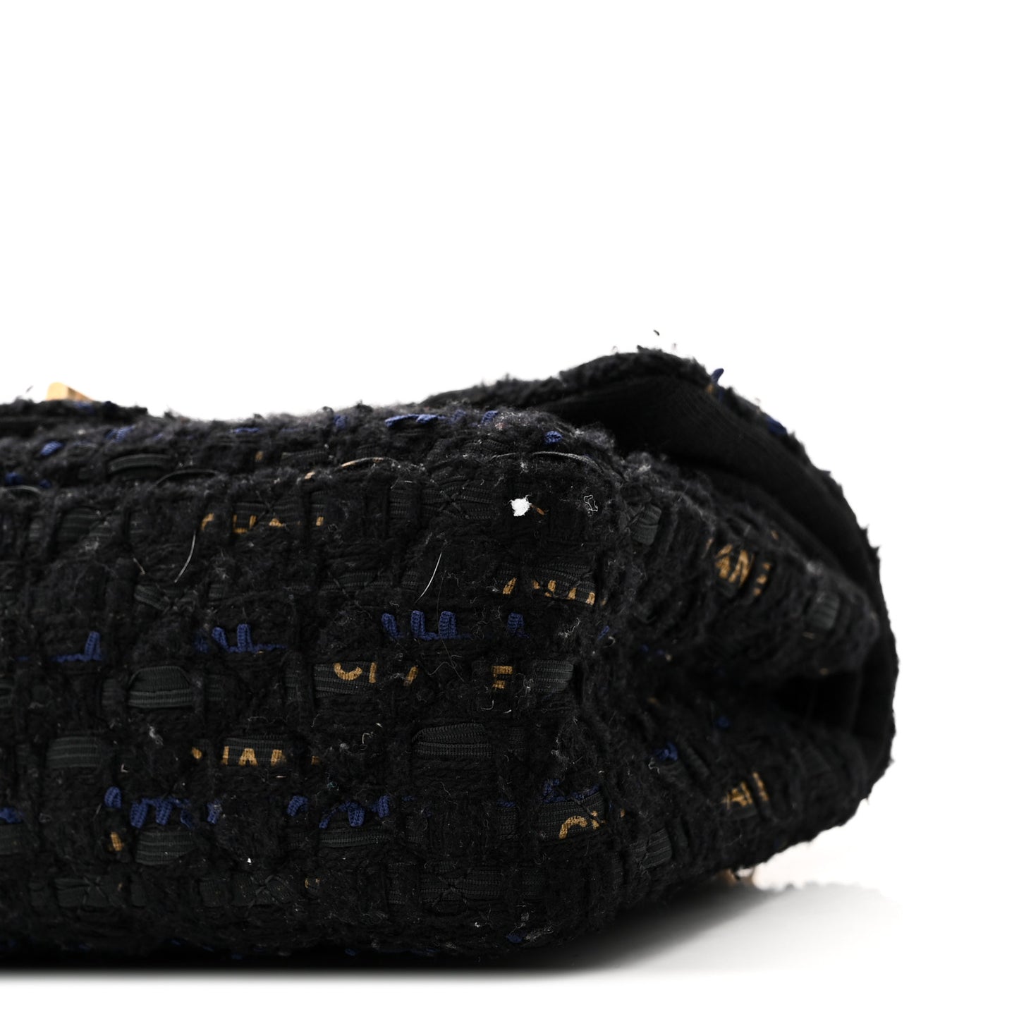 Tweed Quilted Mini 2.55 Reissue Flap Black Gold Navy