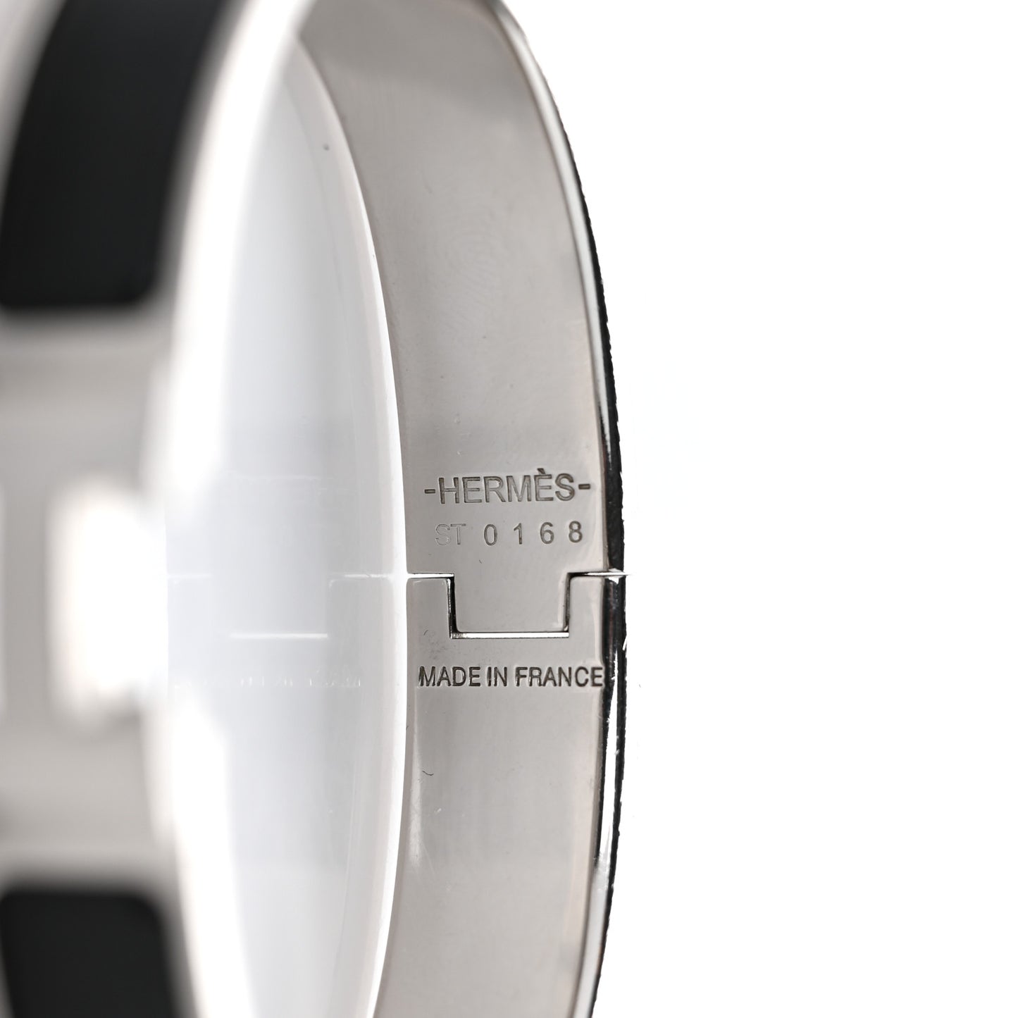 Enamel Narrow Clic Clac H Bracelet GM Black