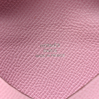 Hermes Epsom Calvi Duo Card Case Mauve Sylvestre 6 of 9
