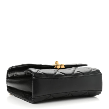 Chanel Lambskin Quilted Mini CC Crystal Logo Chain Flap Black 4 of 13