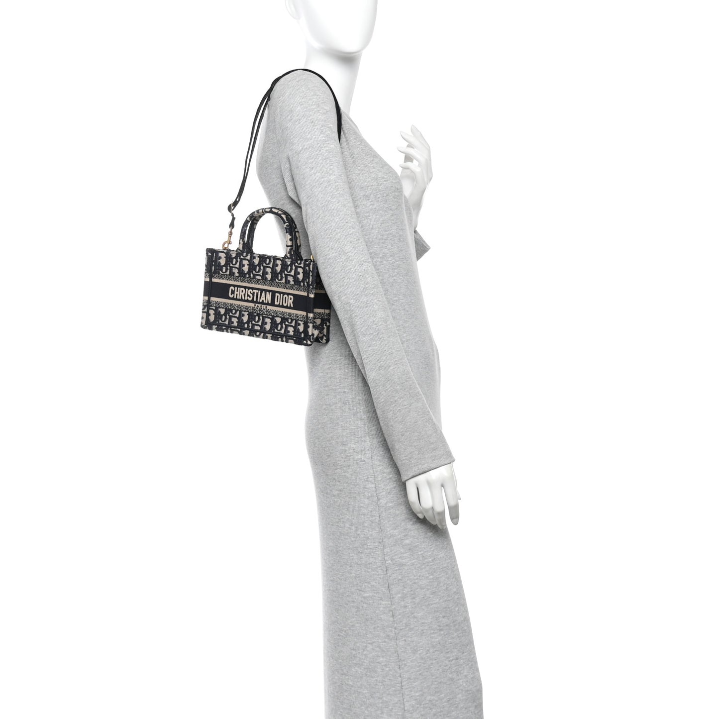 Oblique Mini Book Tote With Strap Blue Multicolor