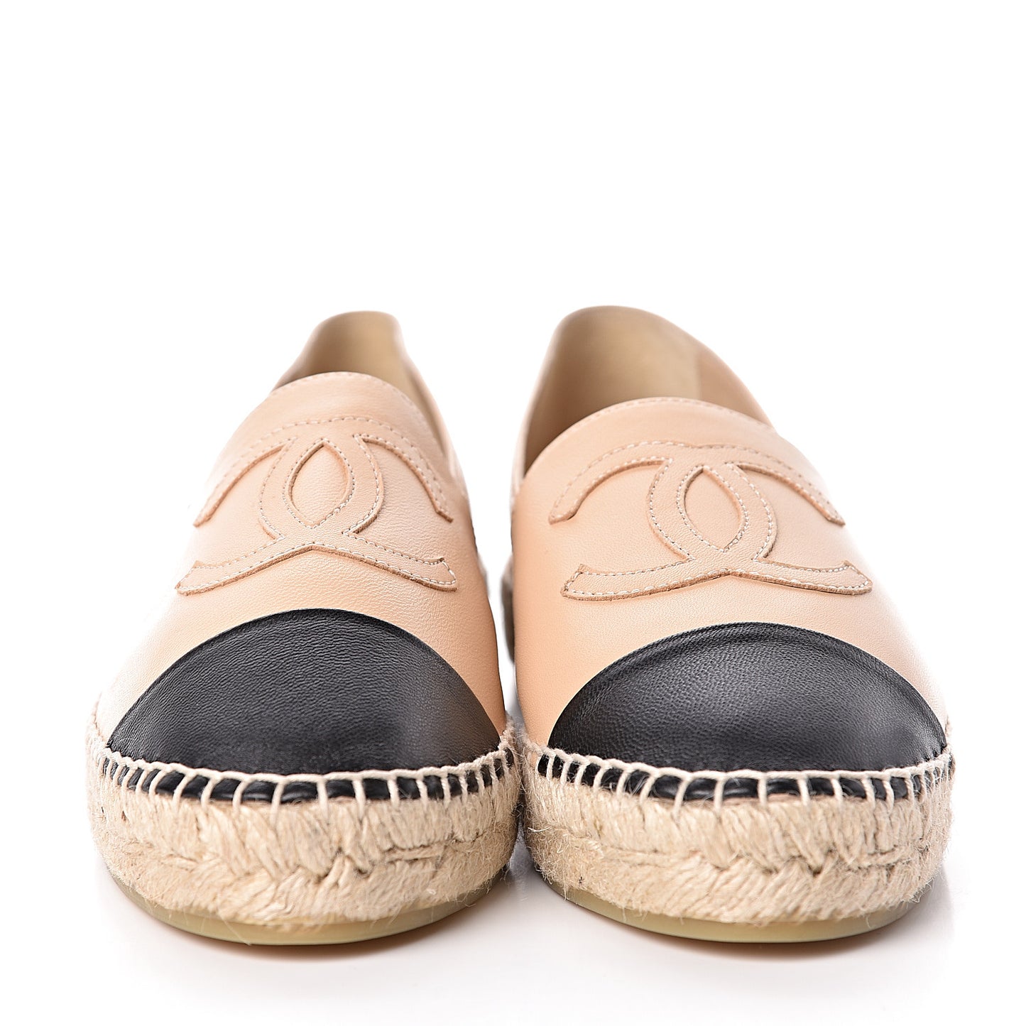 Lambskin CC Espadrilles 37 Beige Black