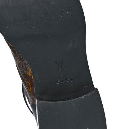 Louis Vuitton Calfskin Monogram Wonderland Flat Ranger Boots 39 Black 6 of 8