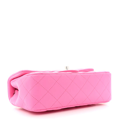 Chanel Lambskin Quilted Mini Rectangular Flap Neon Pink 4 of 12