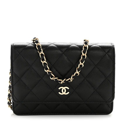 Chanel Caviar Quilted Mini Wallet On Chain WOC Black 1 of 11