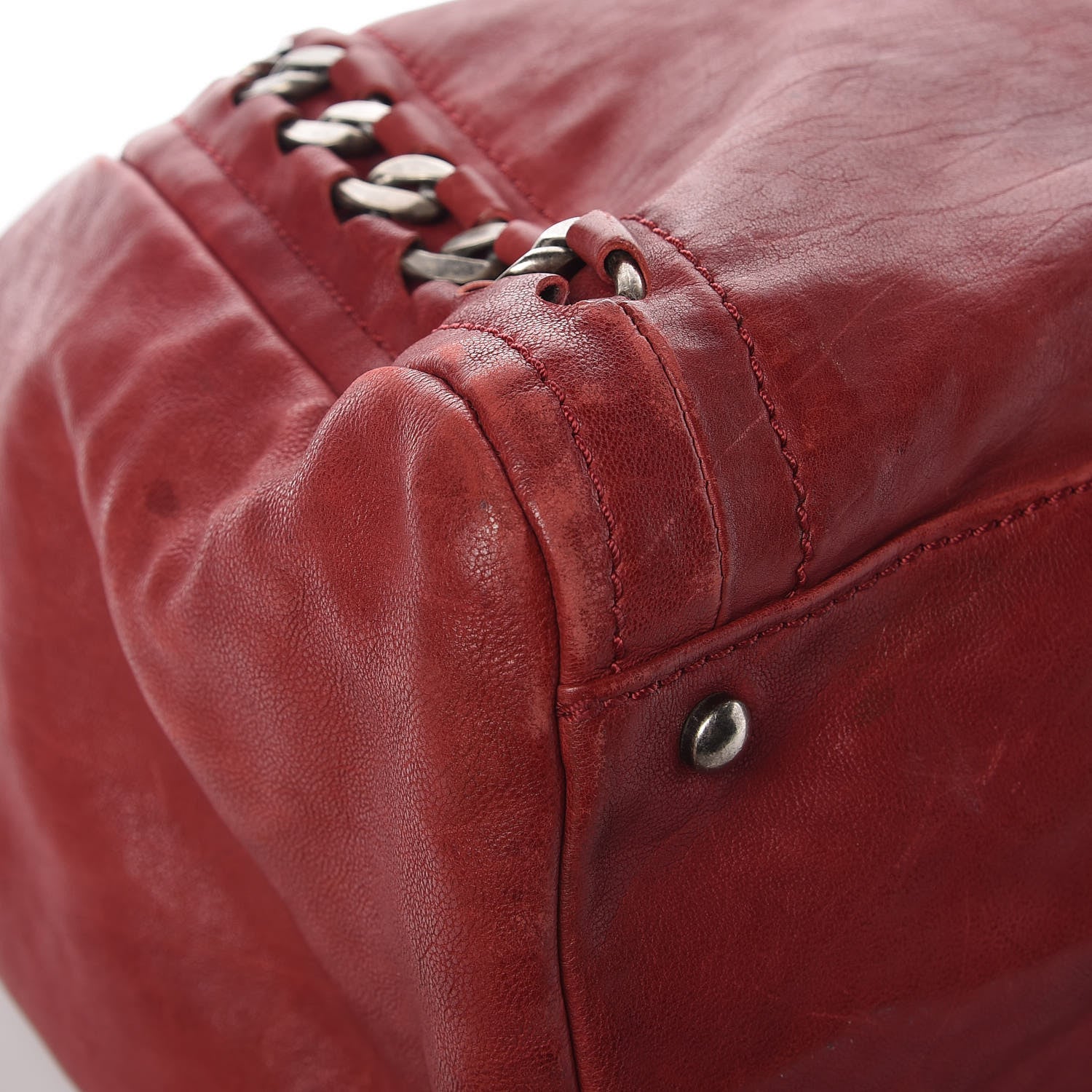 Chanel Calfskin Large East West Modern Chain Tote Red 13 of 15