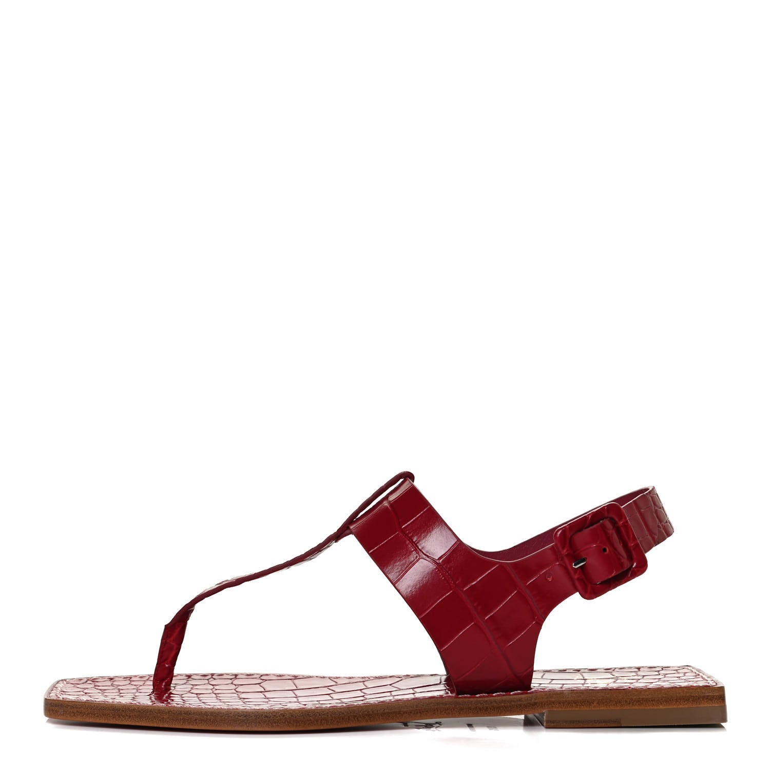 Christian Louboutin Calfskin Alligator Embossed Cubongo Flat Sandals 39.5 Persan 1 of 11