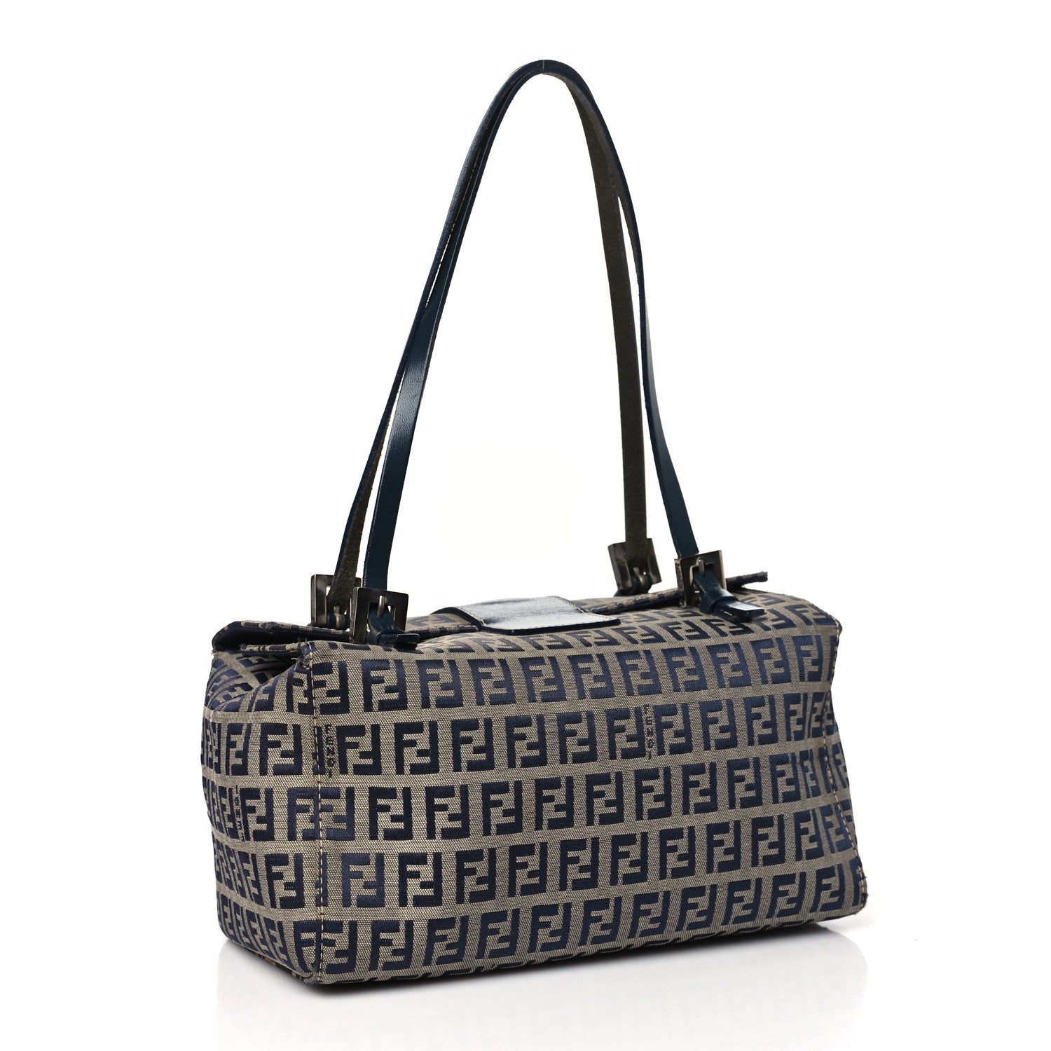 Fendi Zucchino Shoulder Bag Navy 3 of 16