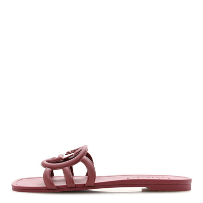 Gucci Rubber Womens Interlocking G Slide Sandals  39 Rosso Ancora 1 of 10