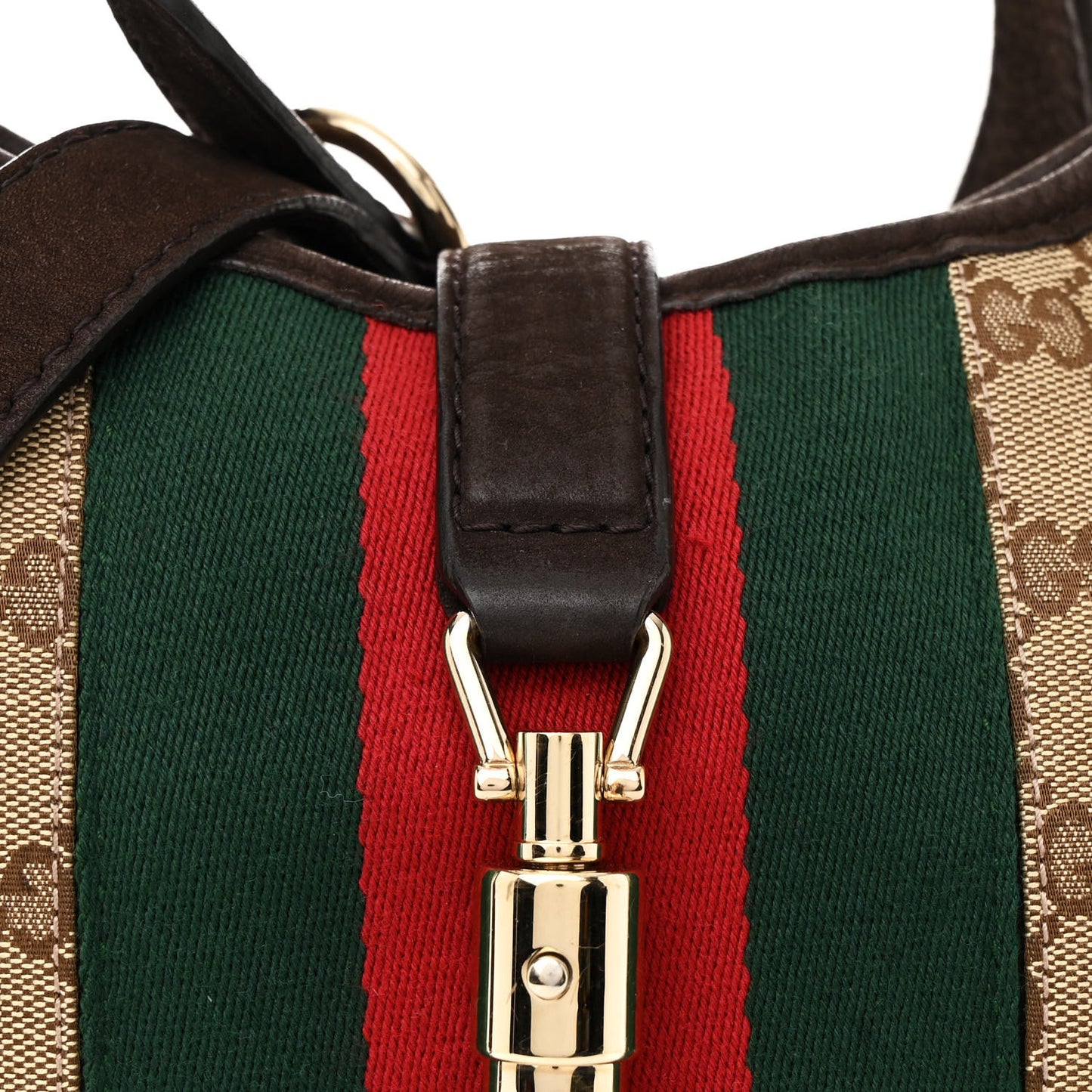 Monogram Web New Jackie Shoulder Bag Dark Brown
