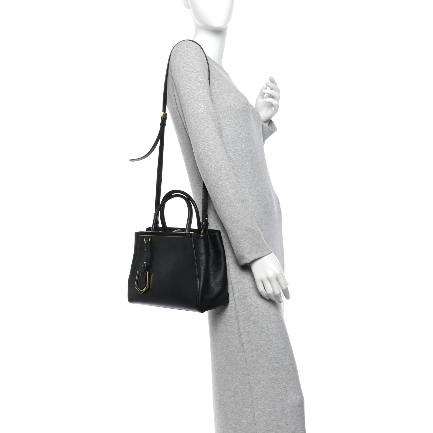 Fendi Vitello Elite Petite 2Jours Tote Black 2 of 10