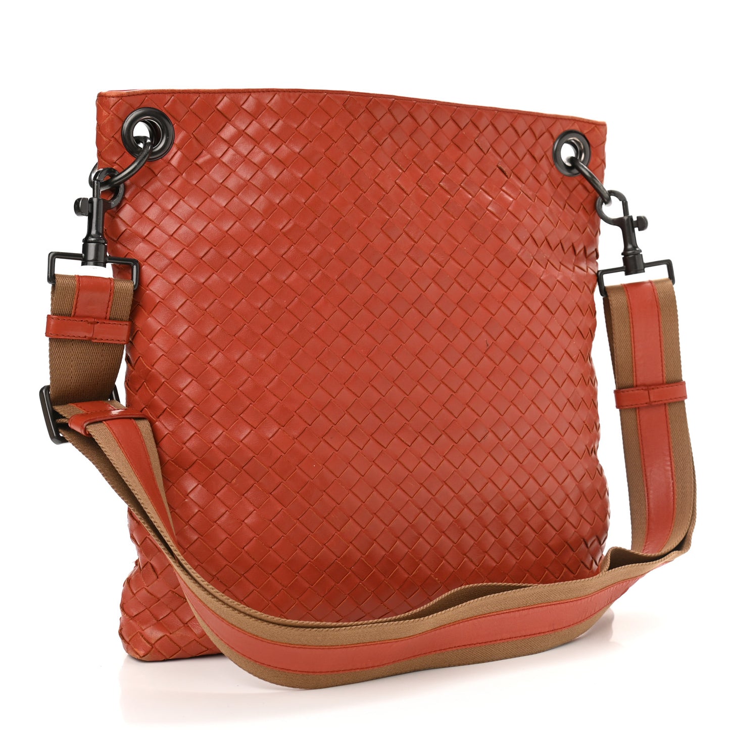 Nappa Intrecciato VN Crossbody Messenger Bag Brique