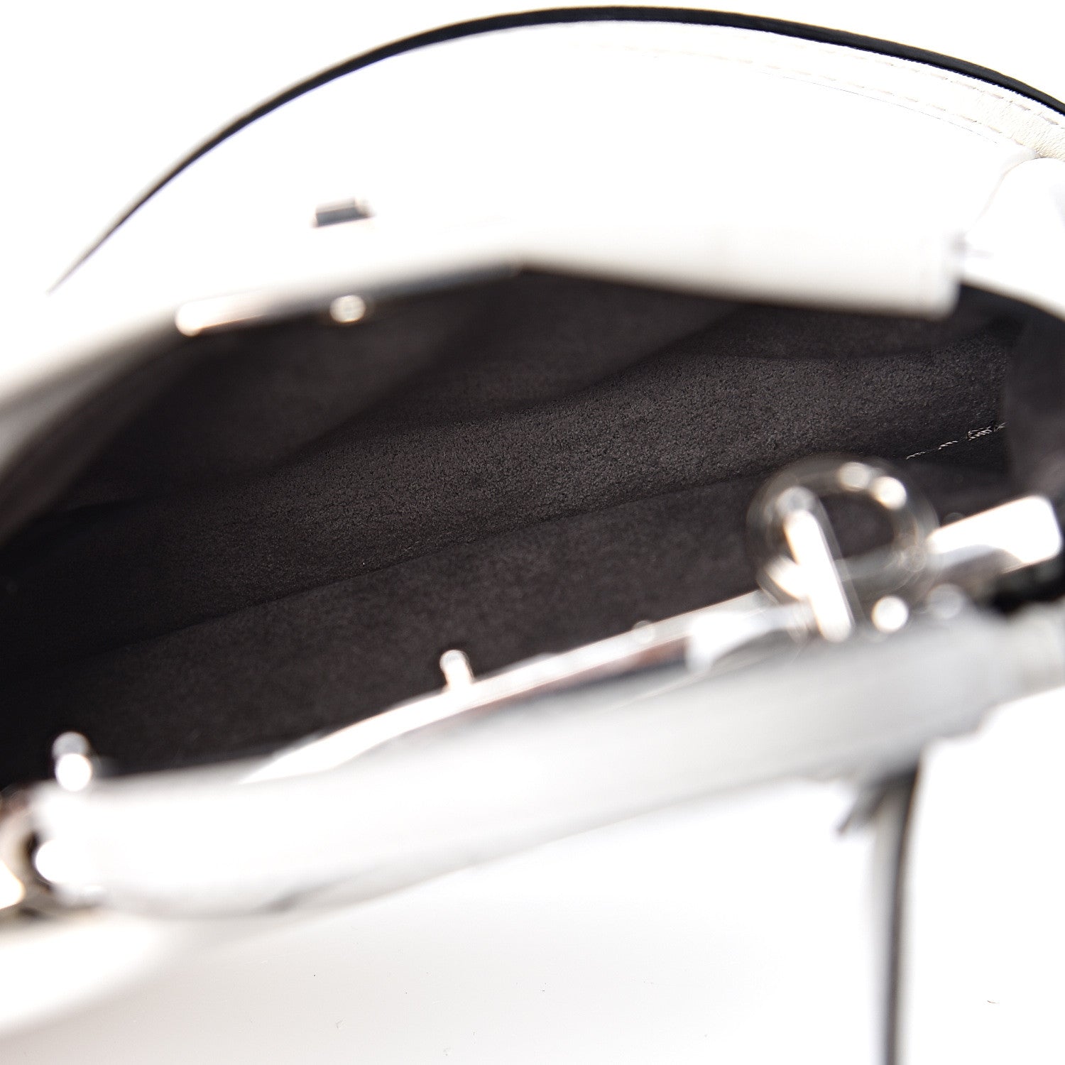 Fendi Shiny Nappa Micro Peekaboo Iconic Satchel White 6 of 10