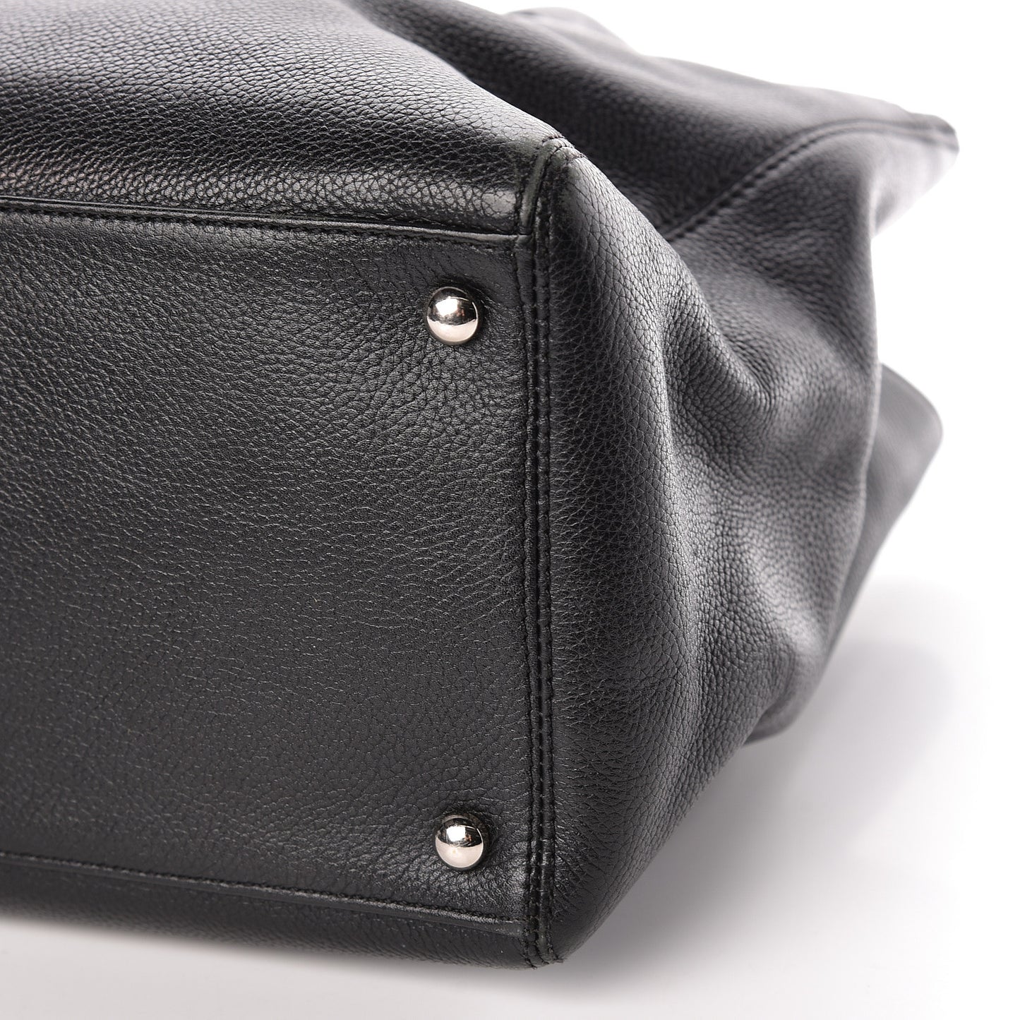 Calfskin Cerf Executive Shopper Tote Black