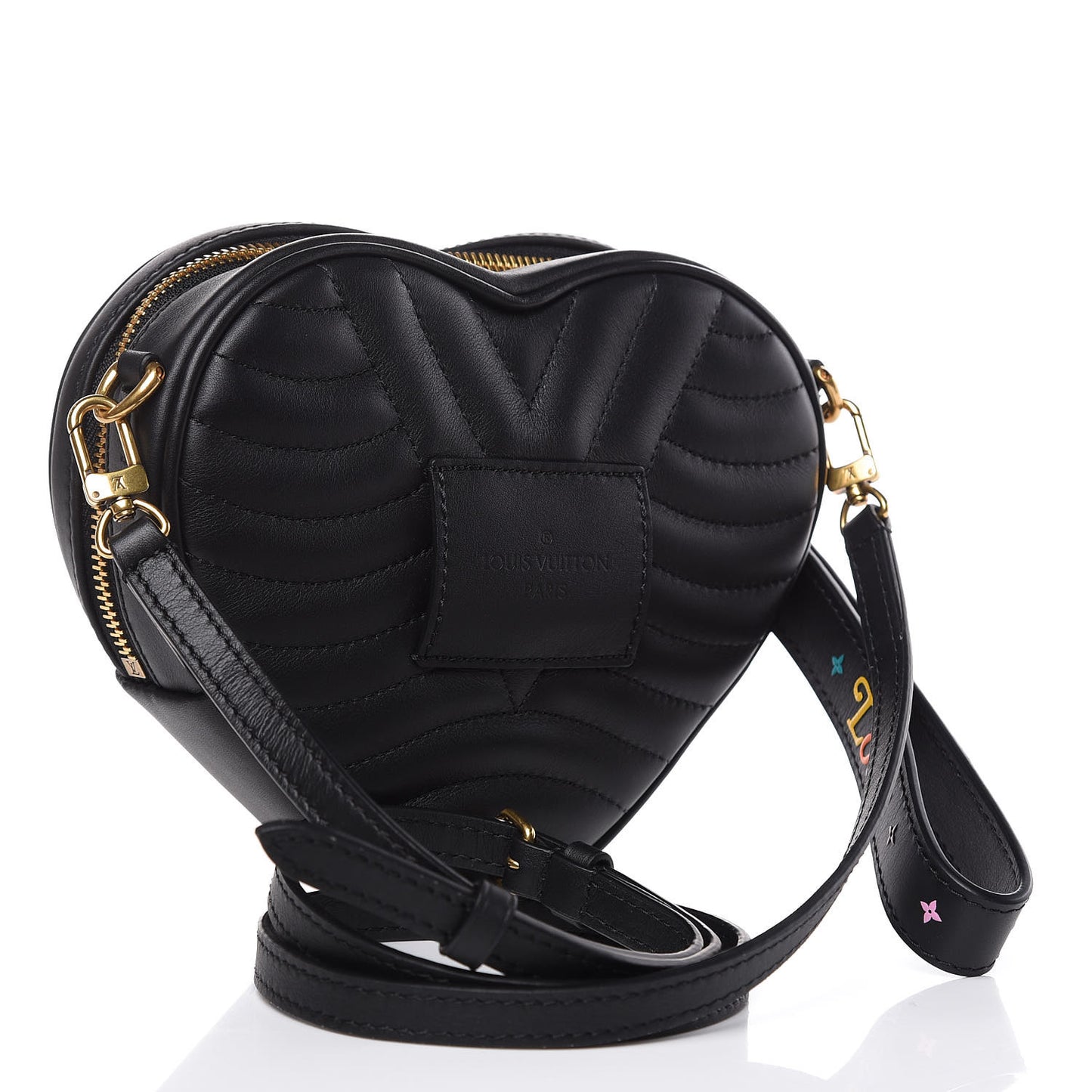 Calfskin New Wave Heart Bag Black