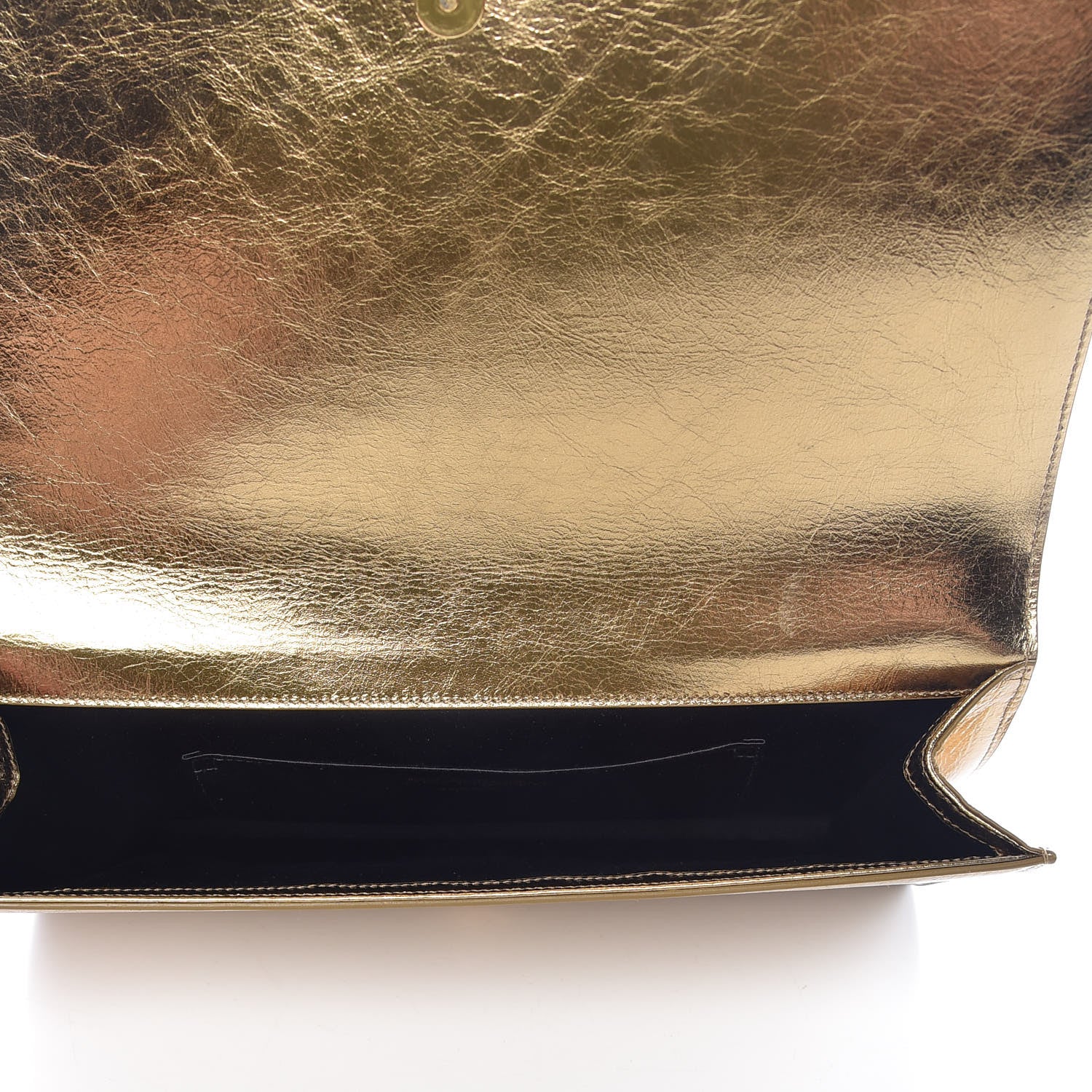 Saint Laurent Metallic Calfskin Monogram Large Belle De Jour Clutch Gold 7 of 10