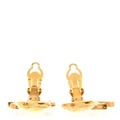 Chanel Crystal CC Logo Drop Clip On Earrings Gold 4 of 4