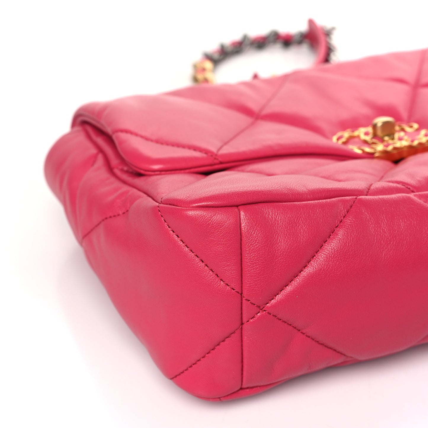 Lambskin Quilted Large Chanel 19 Flap Dark Pink