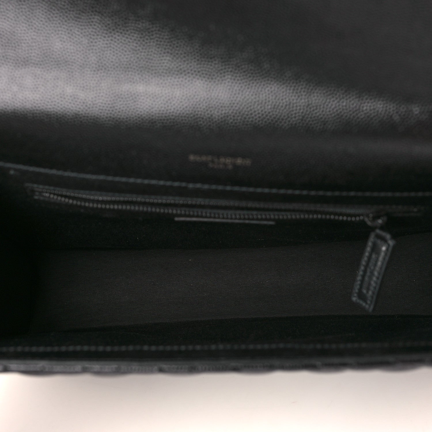 Saint Laurent Grain De Poudre Textured Mixed Matelasse Large Triquilt Monogram Monochrome Satchel Black 5 of 10