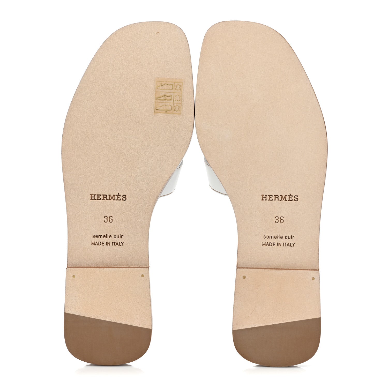 Hermes Box Calfskin Oran Sandals 36 White 5 of 11