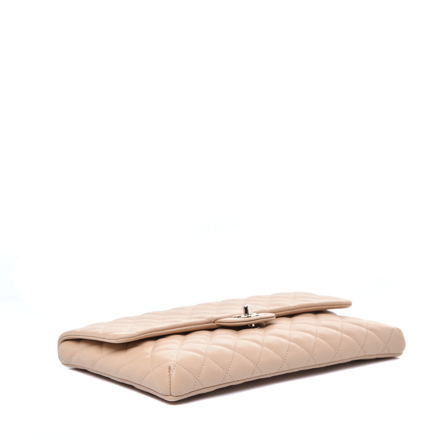 Chanel Caviar Quilted Flap Clutch Beige 4 of 8