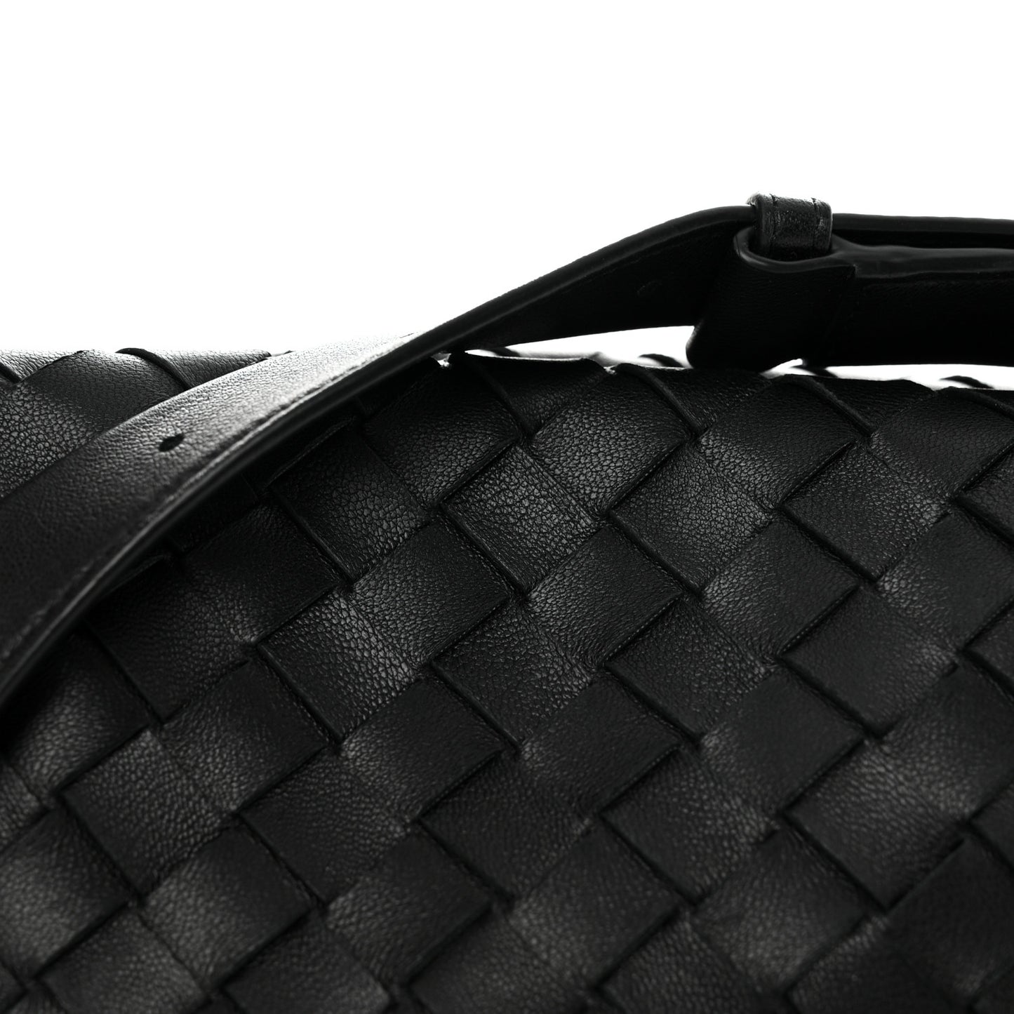 Nappa Intrecciato Tie Shoulder Bag Black