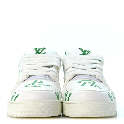 Louis Vuitton Mens LV Trainer Upcycling Sneakers 8.5 White Green 3 of 10