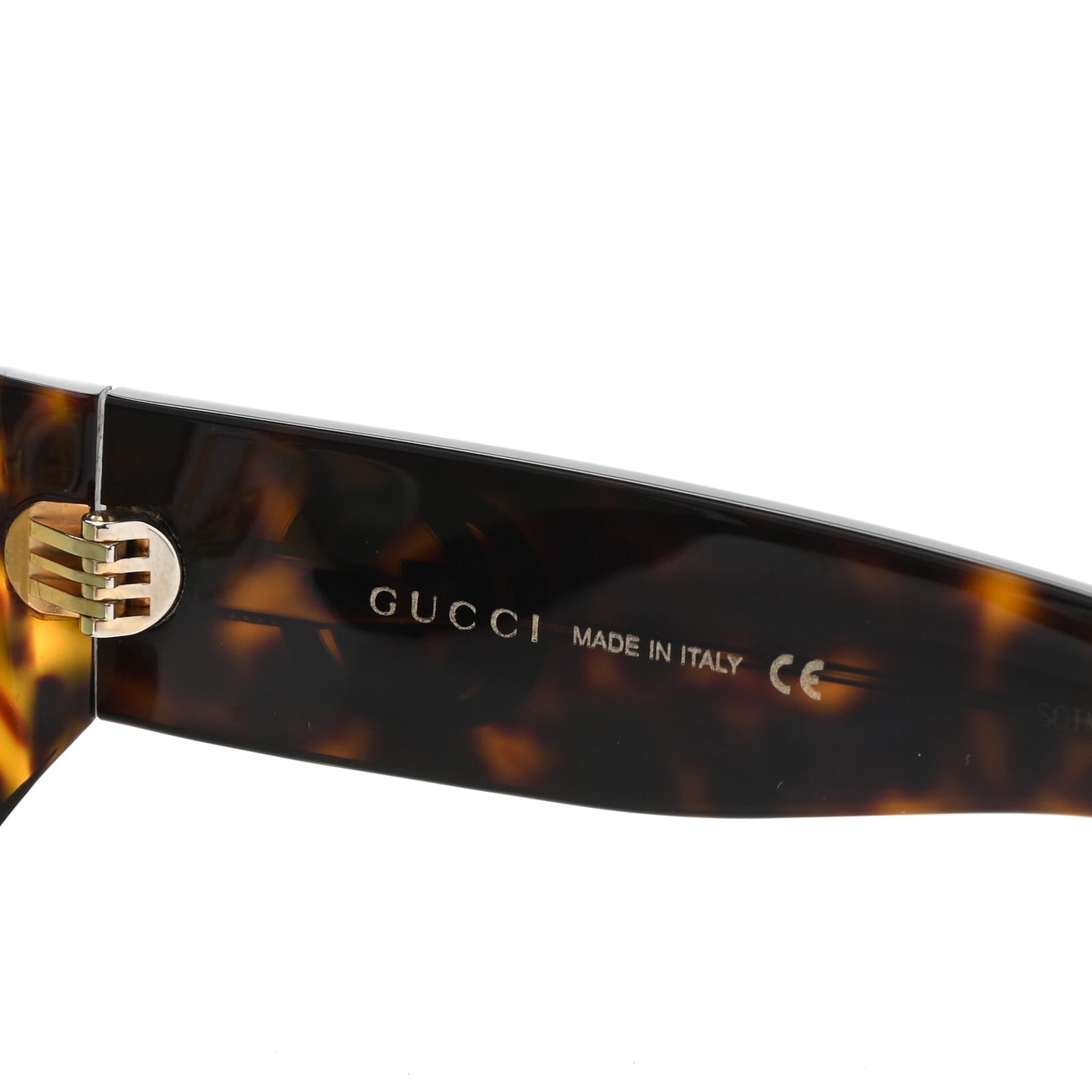 Oval Sunglasses GG0233S Tortoiseshell Gold
