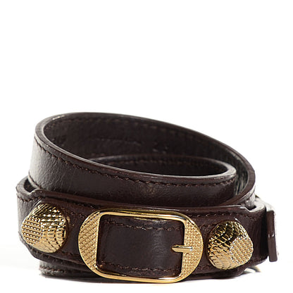 Balenciaga Agneau Giant Gold Triple Tour M Bracelet Cigare Fonce 9 of 16