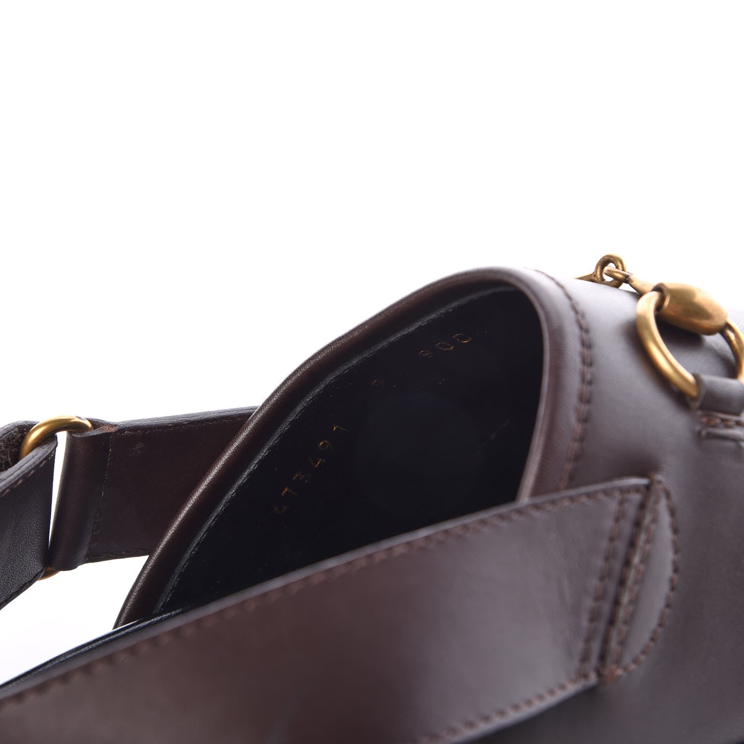 Gucci Calfskin Mens Horsebit River Slingback Slippers 9 Cocoa 6 of 9