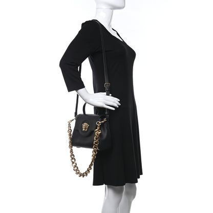 Versace Grained Calfskin Small La Medusa Top Handle Bag Black 2 of 11