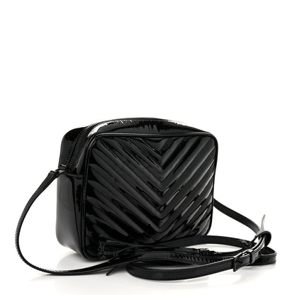 Saint Laurent Patent Calfskin Matelasse Monogram Lou Camera Bag Black 3 of 10