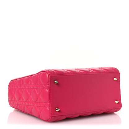 Christian Dior Lambskin Cannage Medium Lady Dior Fuchsia 4 of 13