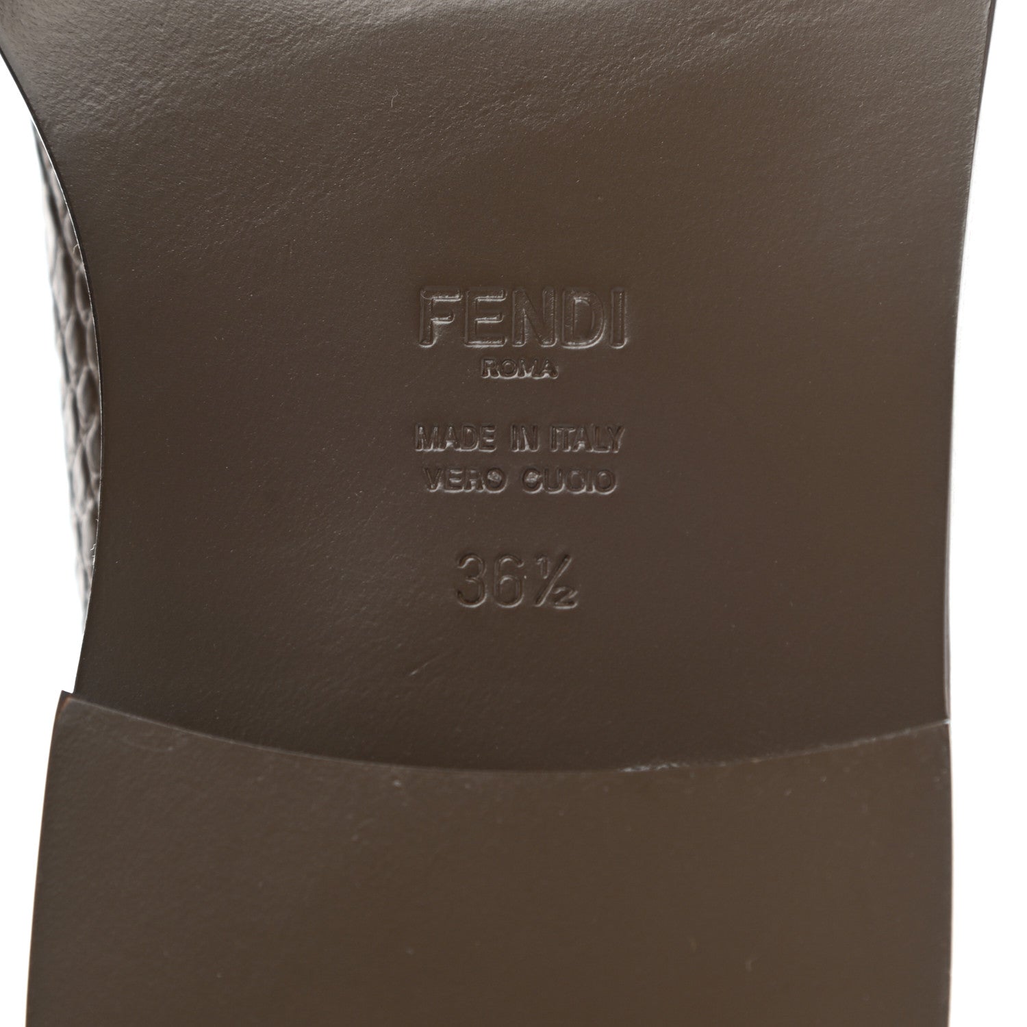 Fendi Calfskin Crocodile Embossed Karligraphy Logo Riding Boots 36.5 Maya 6 of 8