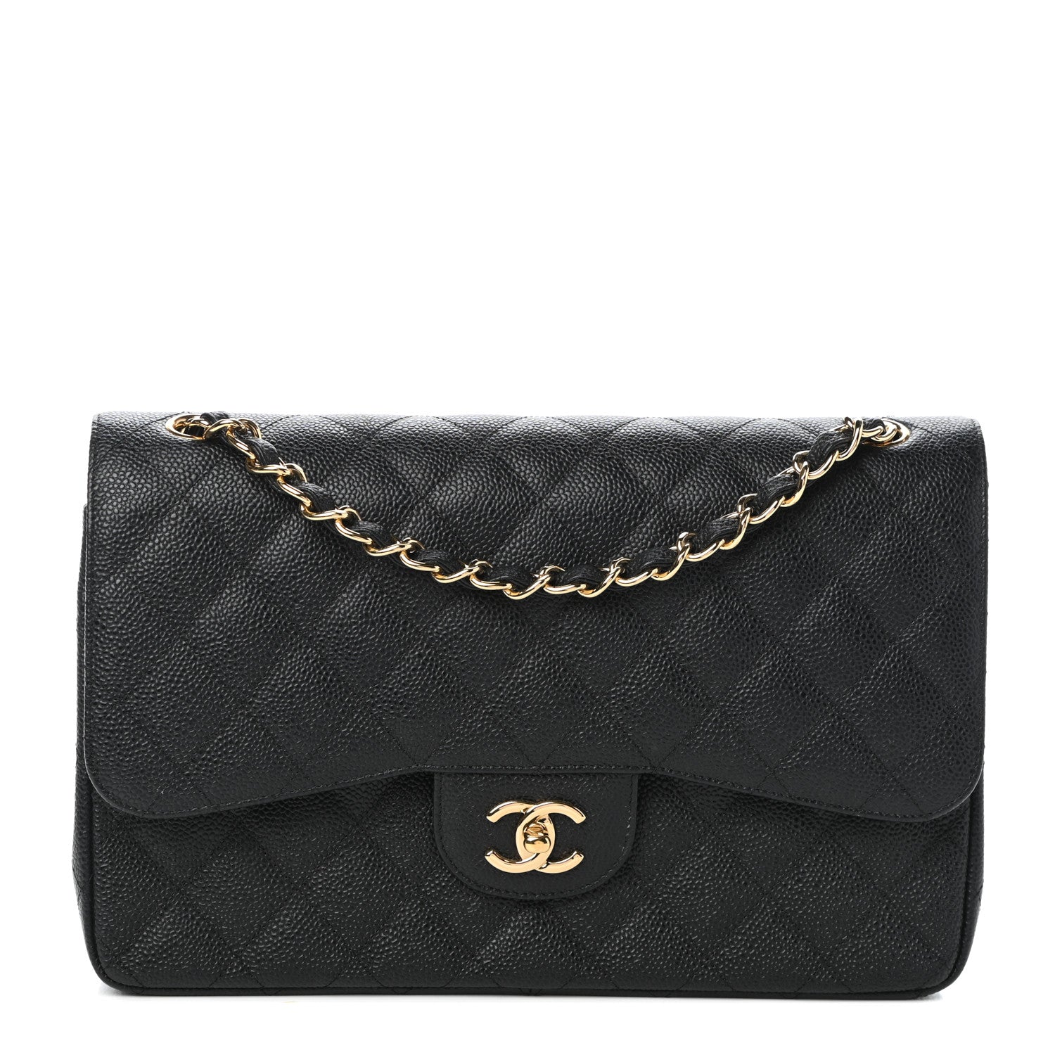 Chanel Caviar Quilted Jumbo Double Flap Black 1 of 10