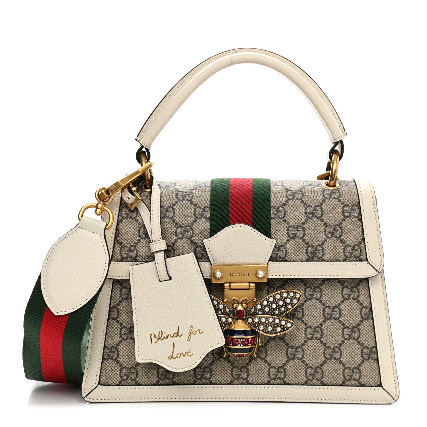 Gucci GG Supreme Monogram Small Queen Margaret Top Handle Bag White 1 of 12