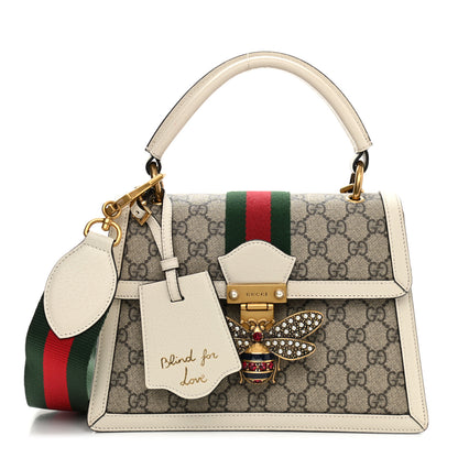 Gucci GG Supreme Monogram Small Queen Margaret Top Handle Bag White 1 of 12