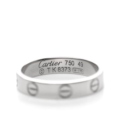 Cartier 18K White Gold 3.5mm LOVE Wedding Band Ring 49 4.75 4 of 4