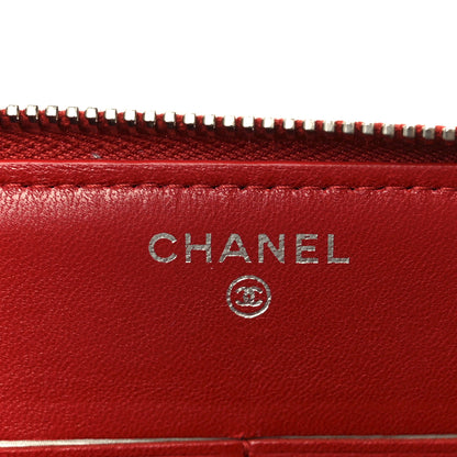 Chanel Lambskin Quilted Travel Case Red 6 of 10