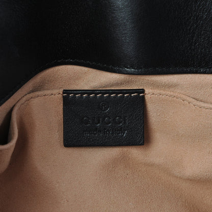 Gucci Calfskin Matelasse Mini GG Marmont Shoulder Bag Black 6 of 8