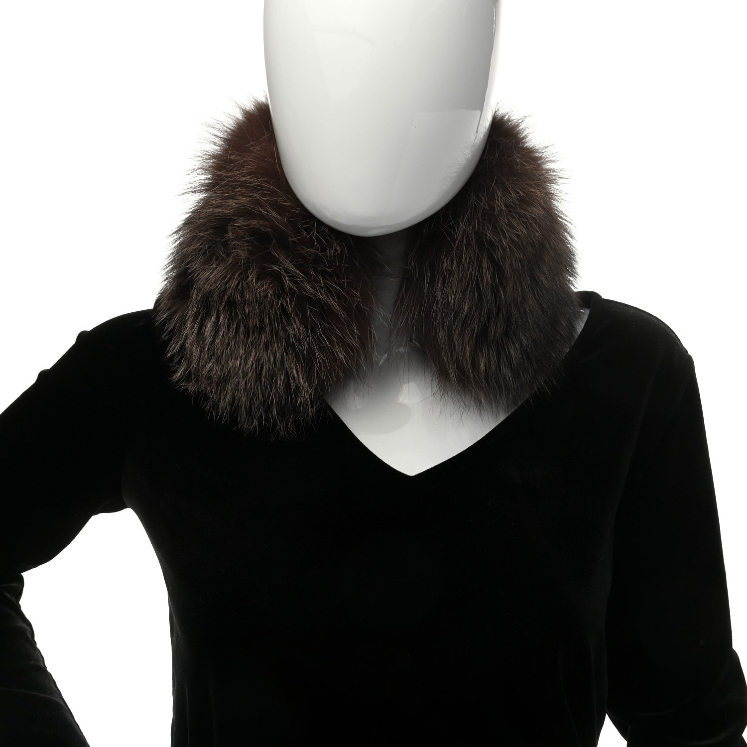 Hermes Fox Fur Silk Muffler Collar 2 of 7