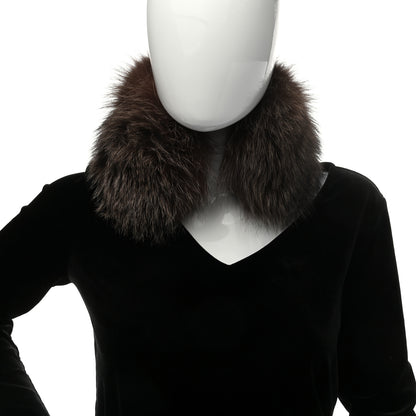 Hermes Fox Fur Silk Muffler Collar 2 of 7