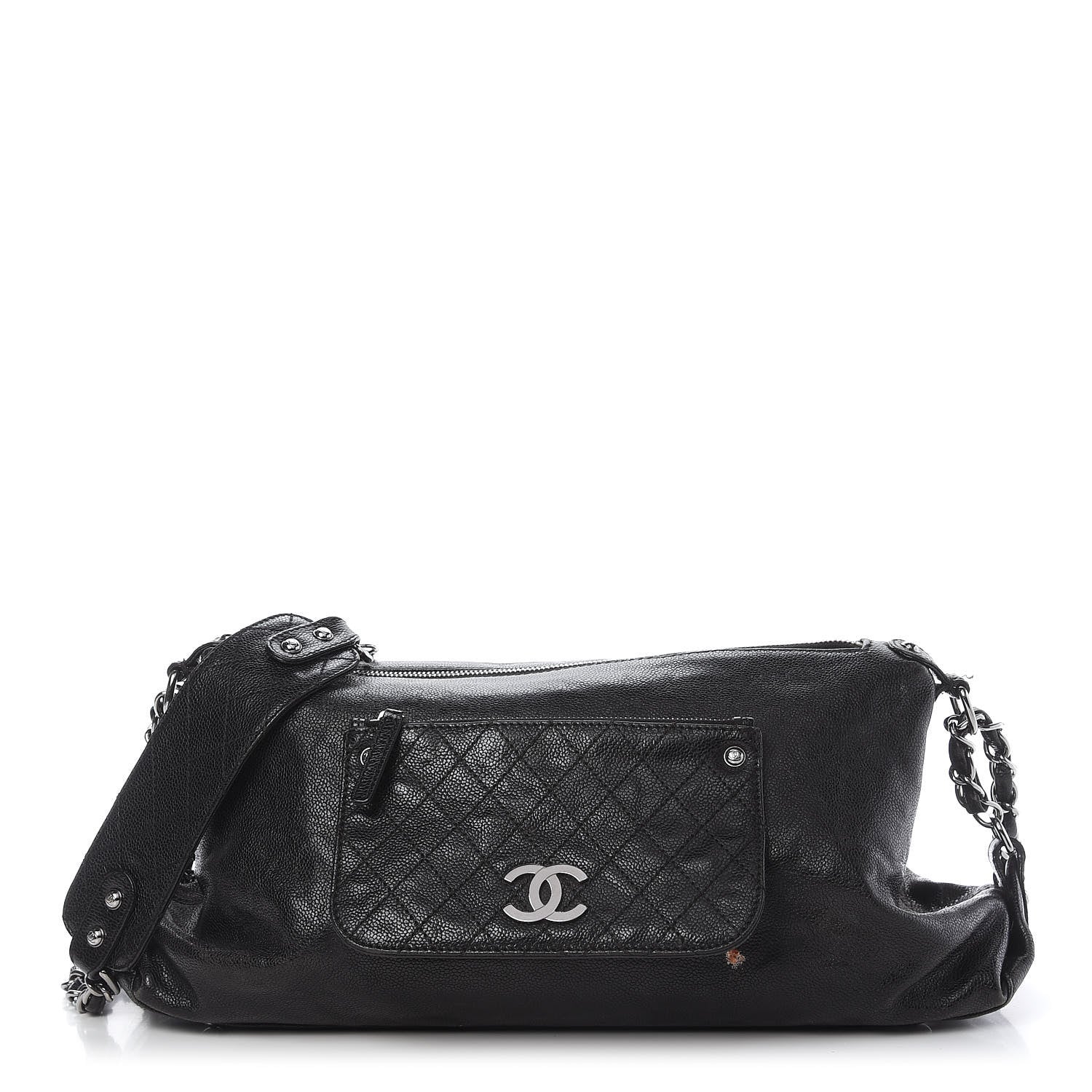 Chanel Glazed Caviar Pocket In The City Shoulder Bag Black 1 of 14