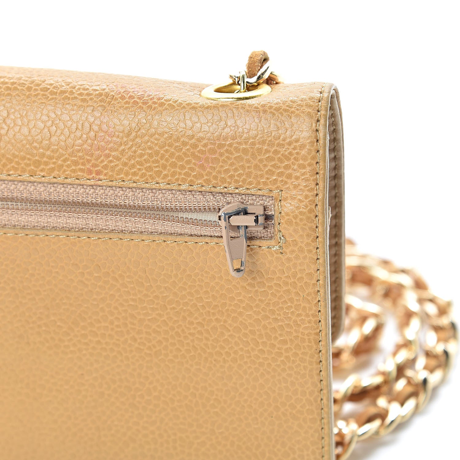 Chanel Caviar Timeless CC Wallet on Chain WOC Beige 19 of 19