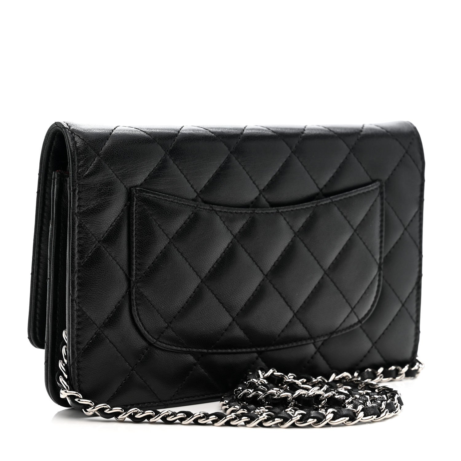 Chanel Lambskin Quilted Wallet On Chain WOC Black 2 of 12