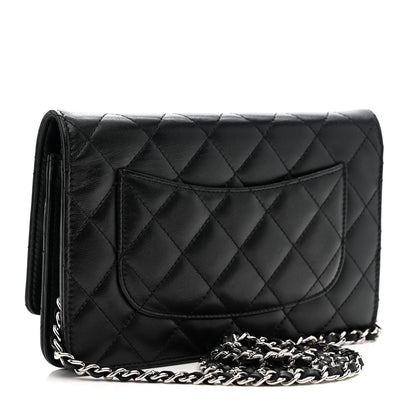 Chanel Lambskin Quilted Wallet On Chain WOC Black 2 of 12