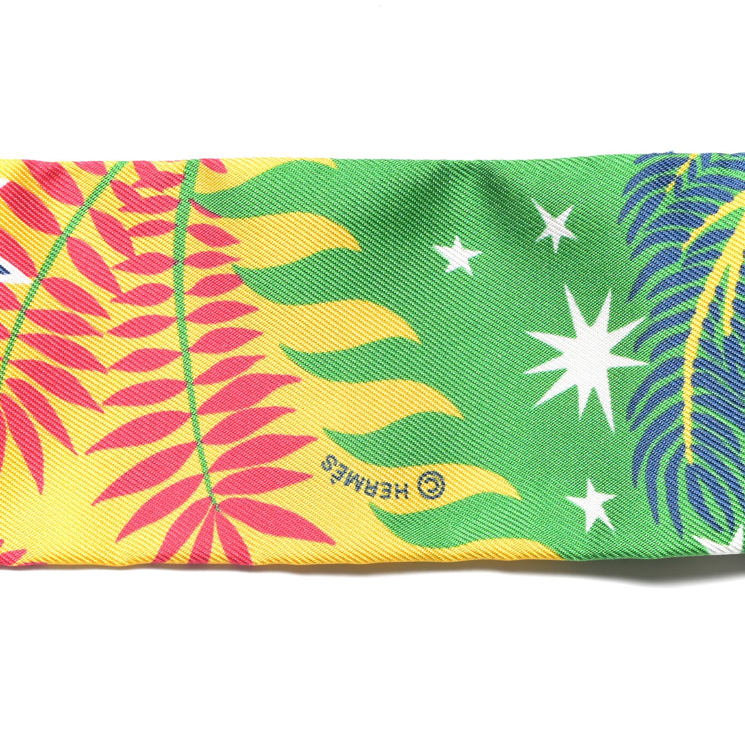 Hermes Silk Sous Le Charme D Orphee Twilly Bleu Black Jaune Soufre 3 of 4