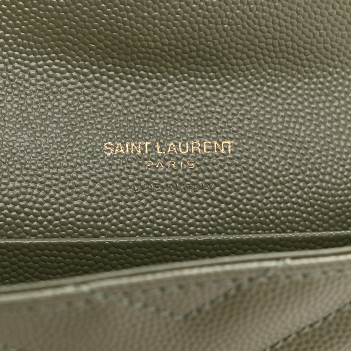 Grain De Poudre Matelasse Chevron Small Monogram Envelope Wallet Light Sage