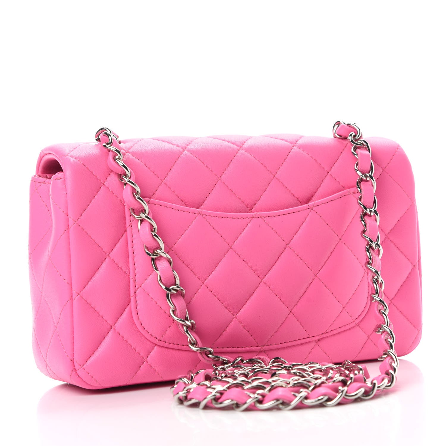 Chanel Lambskin Quilted Mini Rectangular Flap Pink 3 of 12