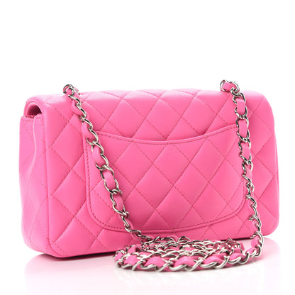 Chanel Lambskin Quilted Mini Rectangular Flap Pink 3 of 12
